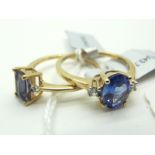 The Genuine Gemstone Company; A Modern 9ct Gold Large Single Stone Ring, oval claw set, within inset