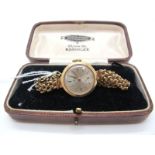 Tudor; A Vintage Scottish Hallmarked 9ct Gold Cased Ladies Wristwatch, the signed dial with line
