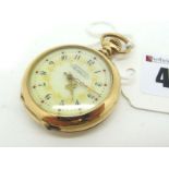 American Waltham; A Decorative Openface Fob Watch, the signed dial gilt highlighted with Arabic