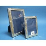 A Pair of Graduated Hallmarked Silver Mounted Rectangular Photograph Frames, R. Carr, Sheffield