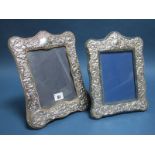 A Hallmarked Silver Mounted Rectangular Photograph Frame, KFLd, London 1985, of Victorian style,