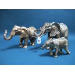 A Large Hallmarked Silver Filled Model of An Elephant, R. Carr Ltd, Sheffield 2005, overall length