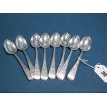 A Set of Eight Irish Hallmarked Silver Old English Pattern Teaspoons, I.B (also stamped NEILL),