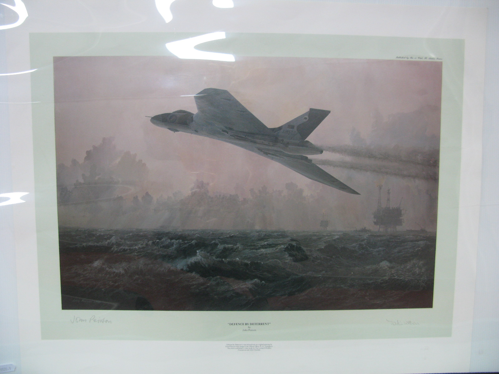 An Unframed Print, "Defence by Deterrent" by John Peirson, graphite signatures of the artist and