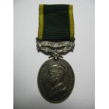 A George VI Territorial Efficiency Medal, to 2214393 Bombardier A.T.W Banks, Royal Artillery.