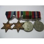 A WWII Medal Quartet, comprising War Medal, Defence Medal, France Germany Star, 1939-45 Star,