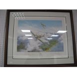 First Edition Framed Print of "Spitfire", by Robert Taylor, graphite signatures of Group Captain Sir