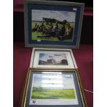 Three Modern British WWII Themed Framed Prints, including image depicting Pilot Officers 29th July