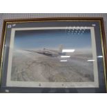 After Michael Rondot, Framed Graphite Signed Print Canberra over Kabul,signed by the artist,