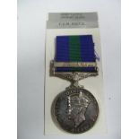 A King George VI General Service Medal with Malaya Bar, to 6094 1st PC, Anwar Shah, FOM Police.