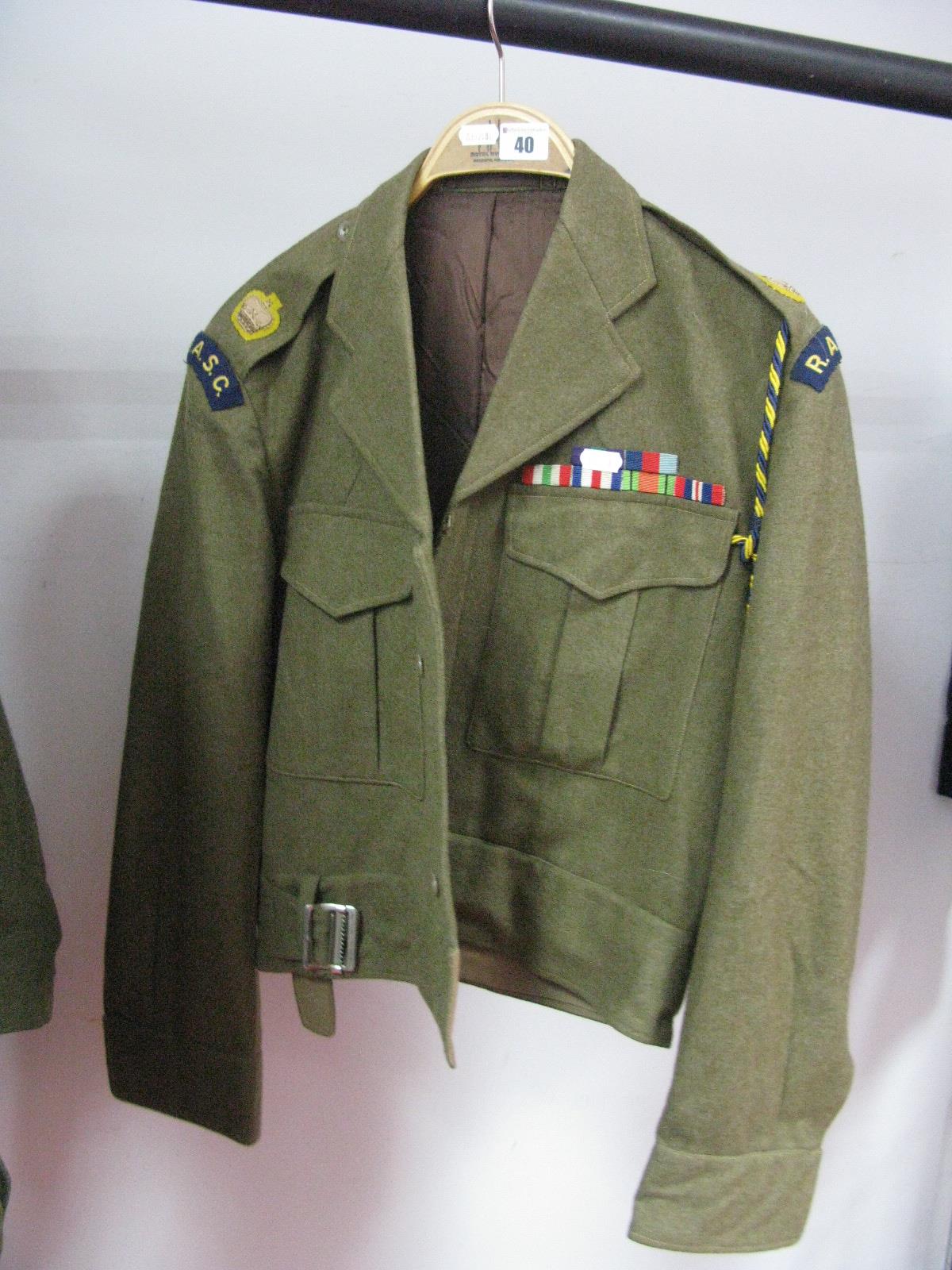 A WWII Period Privately Made British Khaki R.A.S.C. Tunic To The Rank of Major.