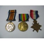 A WWI Medal Trio, comprising 1914-15 Star, War Medal, Victory Medal to 14190 Pte.P.Jennings, West