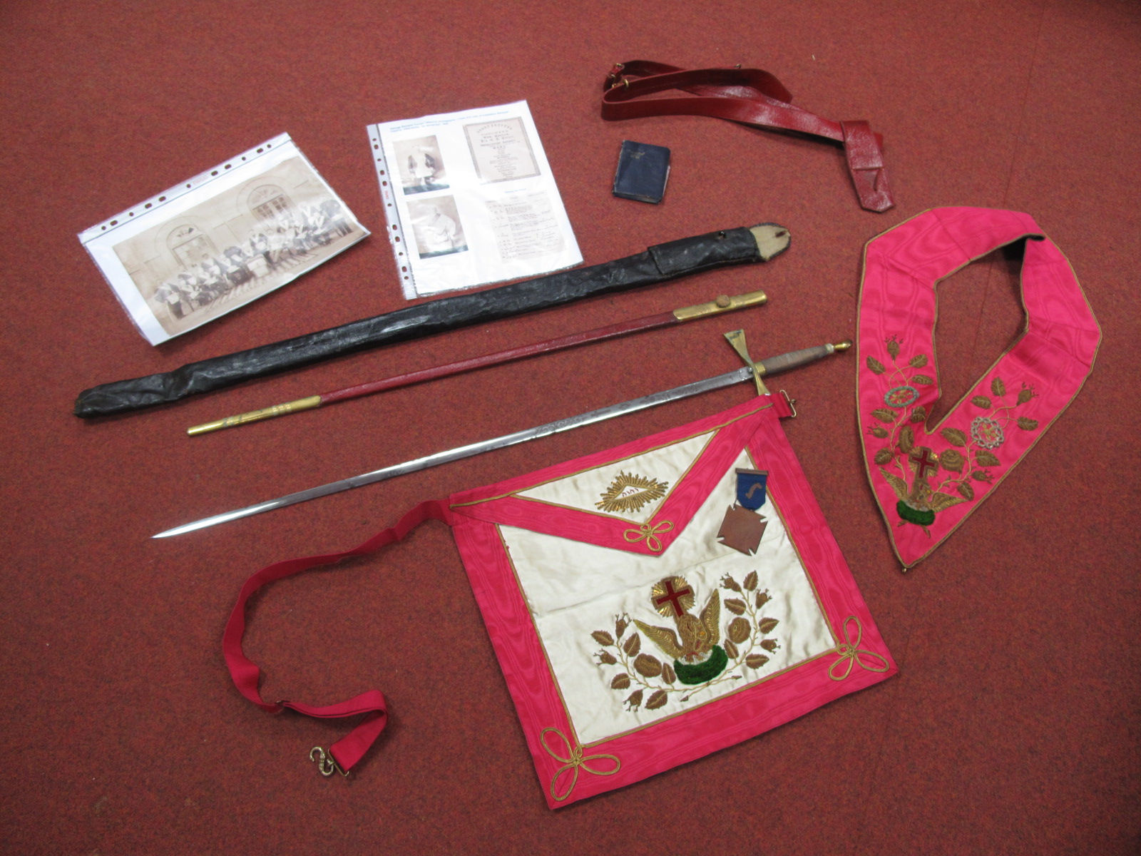 A Masonic Sword, Apron, Jewel and Facimile Photographs to George Richard Turner, see previous lot.