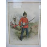 Four Framed Late XIX Century Military Prints, including after G.D.Giles The 68th - Durham Light