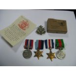 A WWII Casualty Group of Four Medals, comprising War Medal, Defence Medal, 1939-45 Star, France