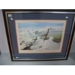 A Framed Print, by Robert Taylor, Entitled "Duel of Eagles", to commemorate the 40th Anniversary