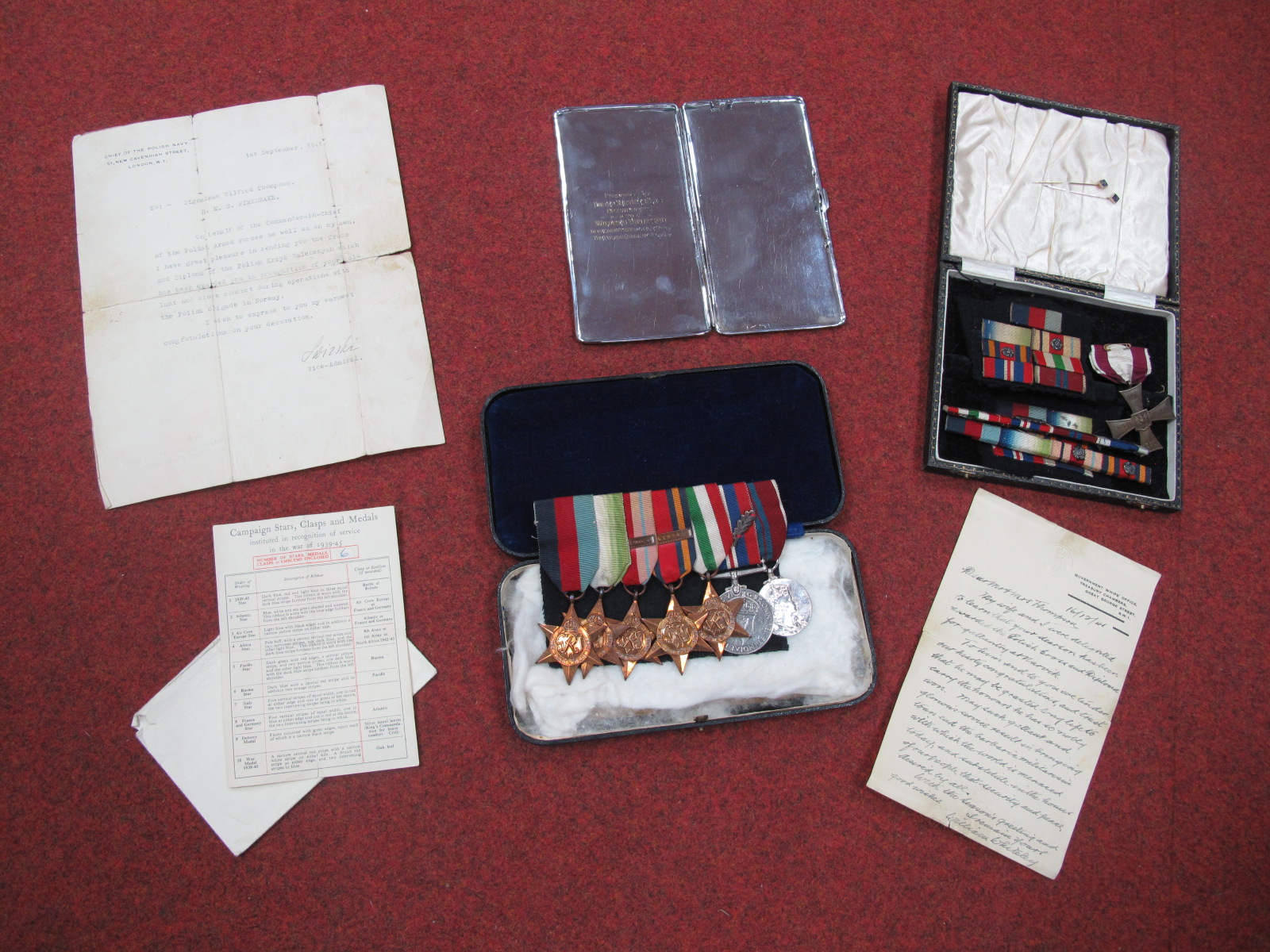 A WWI and Later Group of Eight Medals, comprising Polish Cross of Valour, 1939-45 Star, Atlantic