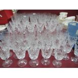 A Suite of Royal Brierley Cut Glassware, including thirteen large wine glasses, five small wine