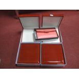 Three Multi Ring Jewellery Boxes, (empty); a Dulwich Designs genuine leather jewellery roll (