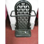 A XIX Century Black Painted Cast Iron Stick/Stand, with drip tray.