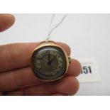 A Ladies Wristwatch Head Only, the unsigned dial with Arabic numerals, within plain case, stamped "9