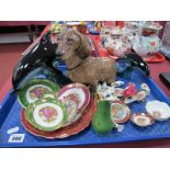 Continental China Brown Dog 167/3, two Poole dolphins, Limoges china:- One Tray