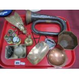 George Potter and Co, Aldershot copper and brass bugle, large brass fly ashtray, other,