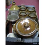 Pearson's Stoneware Flagon, for Hey Brothers, Pontefract, stoneware jars, mixing bowl, etc:- One