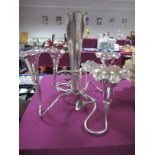 A Silver Plated Five Stem Epergne, on written base (stamped Maple & Co London).