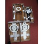 A Modern "London Clock Company" Wall Clock, (boxed); three modern wall clocks, boxed. (4)