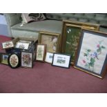 One Box of Framed Dry Flowers and Two Other Pictures,