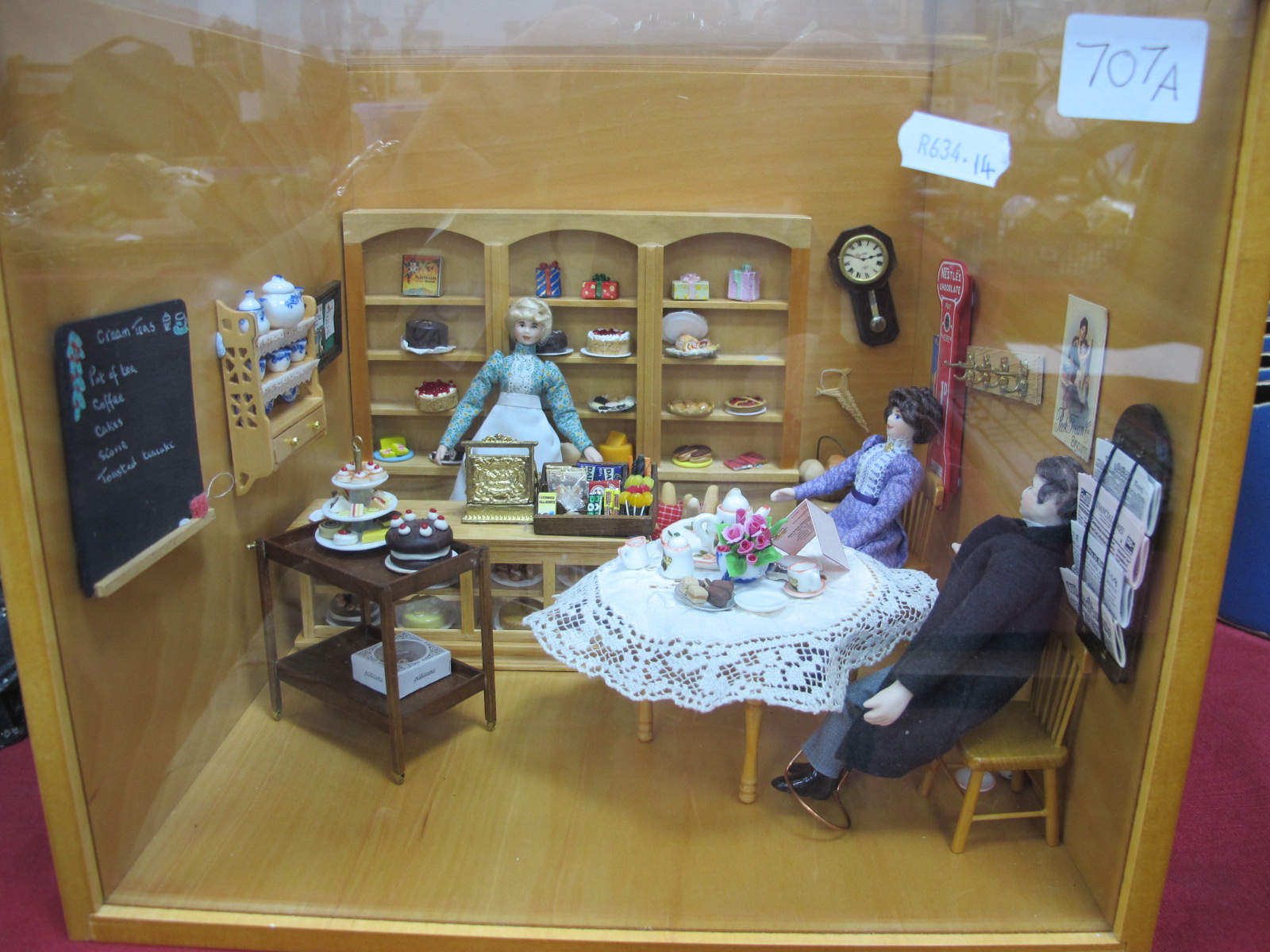 A Bakers Shop/Tea Room Diorama, complete with shop fittings, confectionary counter, table and chairs - Image 2 of 2