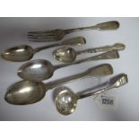 A Hallmarked Silver Table Spoon, (possibly Glasgow 1786) initialled "TW EW 1799"; a hallmarked