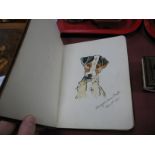 A c.1912 Autograph Book, with many watercolours, pen and ink sketches, calf binding.