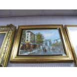 Laurent? French Impressionist Oil on Board, of a street scene, signed bottom right, 39 x 50cm.