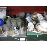 Quantity of Glassware, Tuscan tea ware, Myott and other dinner ware, etc:- Two Boxes