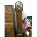Cairncross Art Deco Walnut Cased Grandmother Clock, with Westminster Chimes movement, 145cm high.