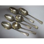 A Set of Four Hallmarked Silver Old English Pattern Table Spoons, initialled; a matched pair of