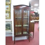 Early XX Century Mahogany Display Cabinet, with dome top, twin astragal doors, on splayed legs, 76cm