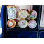 Six Halcyon Days Enamel Trinket Boxes, each with Romantic text and verse, various sizes, all