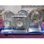 Five Modern Mantel Clocks boxed:- One Tray
