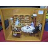 A Bakers Shop/Tea Room Diorama, complete with shop fittings, confectionary counter, table and chairs