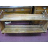 Pine Wall Shelves, with shaped sides, two shelves 121cms x 74cms