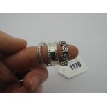 Pandora Flowerhead Band, stamped "S925 ALE 58"; a Scottish hallmarked silver band; a half eternity