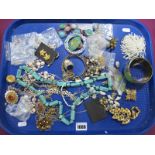 A Costume Jewellery, including necklaces, earrings:- One Tray