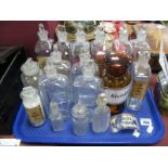 Early 1900's Chemist's Bottles and Smaller Perfume Bottles (seventeen items).