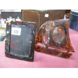 Two Tortoiseshell Photograph Frames, a rectangular shaped frame, and a photograph frame in the