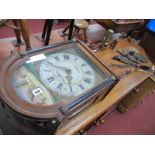 A XIX Century Dutch Oak Frisian Tail Wall Clock, with arched pediment over painted white dial with