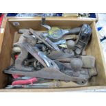 Tools: Bailey No.5 and No.4 and Stanley No.110 Planes, Vice, Stanley Drill.