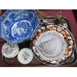 Cauldron Blue and White Octagonal Bowl, Wellington Trio, etc:- One Tray